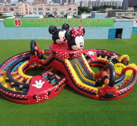 CR2-956 Percorso a ostacoli gonfiabile gigante a tema Mickey & Minnie corsa impegnativa