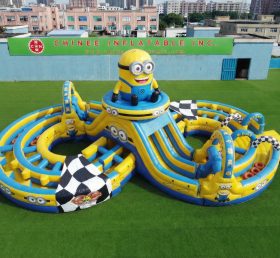 CR2-957 Percorso a ostacoli gonfiabile gigante a tema Minions corsa impegnativa