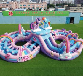 CR2-959 Percorso a ostacoli gonfiabile gigante a tema My Little Pony corsa impegnativa