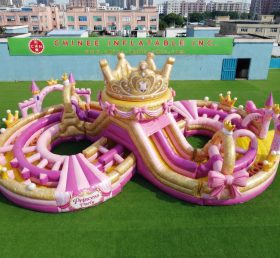 CR2-967 Tema Feste delle Principesse Grande Percorso a Ostacoli Gonfiabile Corsa Avvincente