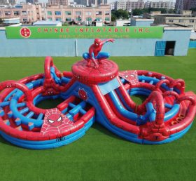 CR2-973 Percorso a ostacoli gonfiabile gigante a tema Spider-Man corsa impegnativa
