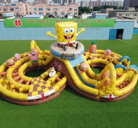 CR2-974 Percorso a ostacoli gonfiabile gigante a tema SpongeBob corsa impegnativa