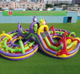 CR2-979 Percorso a ostacoli gonfiabile gigante a tema Teletubbies corsa impegnativa