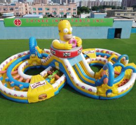 CR2-982 Tema I Simpson Gigante Percorso a Ostacoli Gonfiabile Corsa Impegnativa