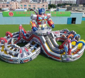 CR2-984 Percorso a Ostacoli Gonfiabile Gigante a Tema Transformers Corsa Avvincente