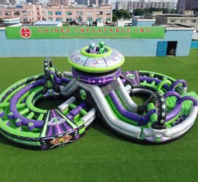 CR2-986 Percorso a ostacoli gonfiabile gigante a tema alieno corsa impegnativa