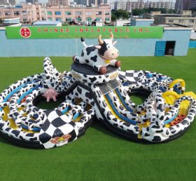 CR2-987 Percorso a ostacoli gonfiabile gigante a tema mucca corsa impegnativa