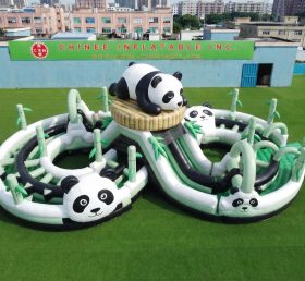 CR2-991 Percorso a ostacoli gonfiabile gigante a tema panda corsa impegnativa