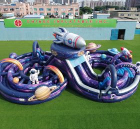 CR2-997 Percorso a ostacoli gonfiabile gigante a tema spaziale corsa impegnativa