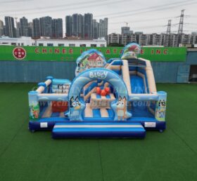 T2-8867 Castello Gonfiabile a Tema Bluey con Scivolo