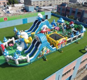 GF3-1045 Parco Giochi Gonfiabile a Tema Puffi