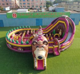 GF3-1173 Città del divertimento gonfiabile a tema Masha e Orso