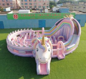GF3-1179 Città del Divertimento Gonfiabile a Tema Unicorno