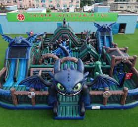 GF3-1346 Parco Gonfiabile a Tema Dragon Trainer