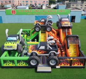 GF3-764 Parco Giochi Gonfiabile a Tema Monster Trucks