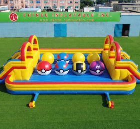 T11-4751S Percorso a Ostacoli Gigante con Grandi Sfere Doppie Gonfiabili a Tema Pokemon