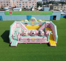 T11-4750M Percorso a ostacoli gonfiabile con grandi sfere a tema Pop Mart