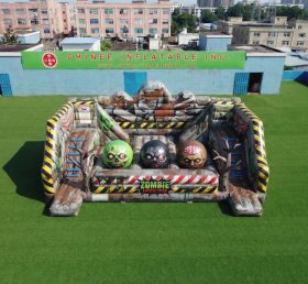 T11-4750 Percorso a ostacoli con grandi sfere gonfiabili a tema zombie