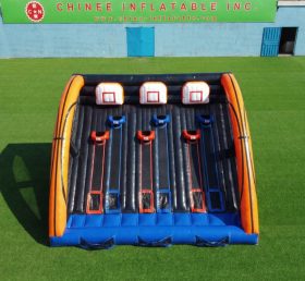 T11-7323 Gioco di Tiro a Basket Gonfiabile Commerciale a Tre Corsie
