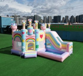 T2-8786 Castello Gonfiabile a Tema Orsetti del Cuore con Scivolo e Piscina