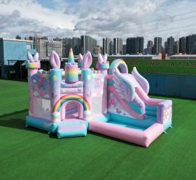 T2-8813 Castello Gonfiabile a Tema My Little Pony con Scivolo e Piscina