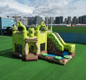 T2-8831 Castello Gonfiabile a Tema Shrek con Scivolo e Piscina