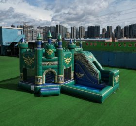T2-8846 Castello Gonfiabile a Tema The Legend Of Zelda con Scivolo e Piscina