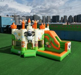 T2-8851 Castello Gonfiabile a Tema Timmy Time con Scivolo e Piscina