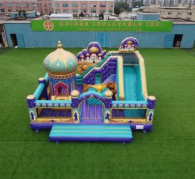 T2-8858 Castello Gonfiabile a Tema Aladdin con Scivolo