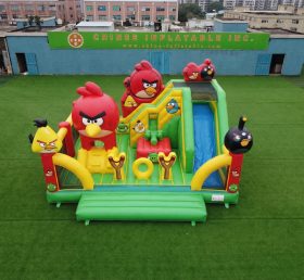 T2-8859 Castello Gonfiabile a Tema Angry Birds con Scivolo