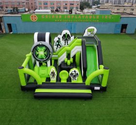 T2-8864 Castello Gonfiabile a Tema Ben 10 con Scivolo