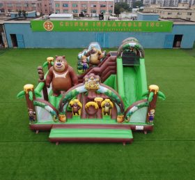 T2-8869 Castello Gonfiabile a Tema Boonie Bears con Scivolo