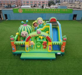 T2-8872 Castello Gonfiabile a Tema Cocomelon con Scivolo