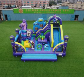 T2-8877 Castello Gonfiabile a Tema Fortnite con Scivolo