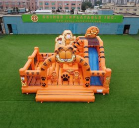 T2-8879 Castello Gonfiabile a Tema Garfield con Scivolo