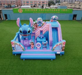 T2-8884 Castello Gonfiabile a Tema Lilo & Stitch con Scivolo