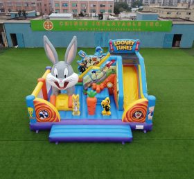T2-8885 Castello Gonfiabile a Tema Looney Tunes con Scivolo