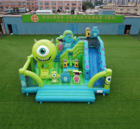 T2-8890 Castello Gonfiabile a Tema Monsters Inc con Scivolo