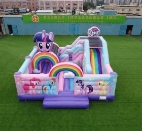 T2-8891 Castello Gonfiabile a Tema My Little Pony con Scivolo