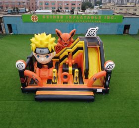 T2-8892 Castello Gonfiabile a Tema Naruto con Scivolo