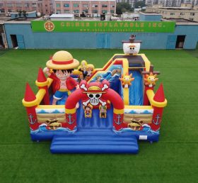 T2-8895 Castello Gonfiabile a Tema One Piece con Scivolo
