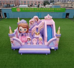 T2-8903 Castello Gonfiabile a Tema Feste delle Principesse con Scivolo