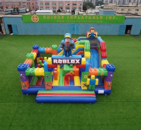 T2-8904 Castello Gonfiabile a Tema Roblox con Scivolo