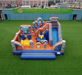 T2-8905 Castello Gonfiabile a Tema Rusty Rivets con Scivolo
