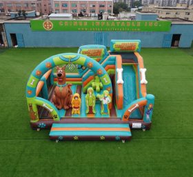 T2-8906 Castello Gonfiabile a Tema Scooby-Doo con Scivolo