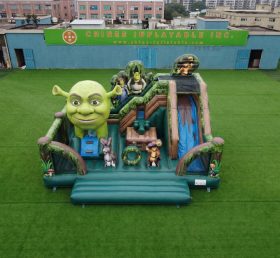 T2-8909 Castello Gonfiabile a Tema Shrek con Scivolo