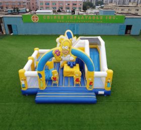 T2-8925 Castello Gonfiabile dei Simpson con Scivolo