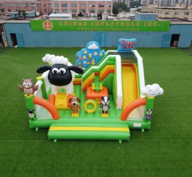 T2-8928 Castello Gonfiabile a Tema Timmy Time con Scivolo