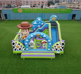 T2-8932 Castello Gonfiabile a Tema Toy Story con Scivolo