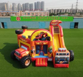 T5-3239 Castello Gonfiabile a Tema Blaze Monster